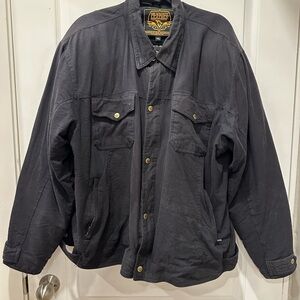 Black Men’s Armoured Canvas Biker Jacket - Kevlar lined - 3XL